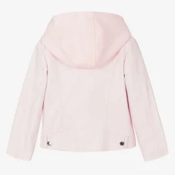 Girls Pink Faux Leather Biker Jacket