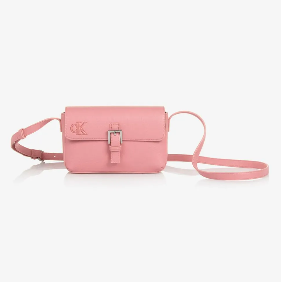 Girls Pink Faux Leather Handbag (20cm)