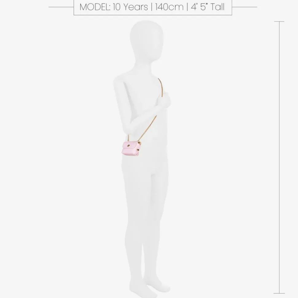 Girls Pink Faux Leather Mini Bag (8cm)