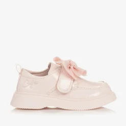 Girls Pink Faux Leather Patent Shoes
