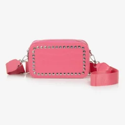 Girls Pink Faux Leather Shoulder Bag (19cm)