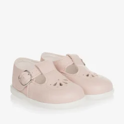 Girls Pink Faux Leather T-Bar Shoes