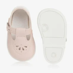Girls Pink Faux Leather T-Bar Shoes