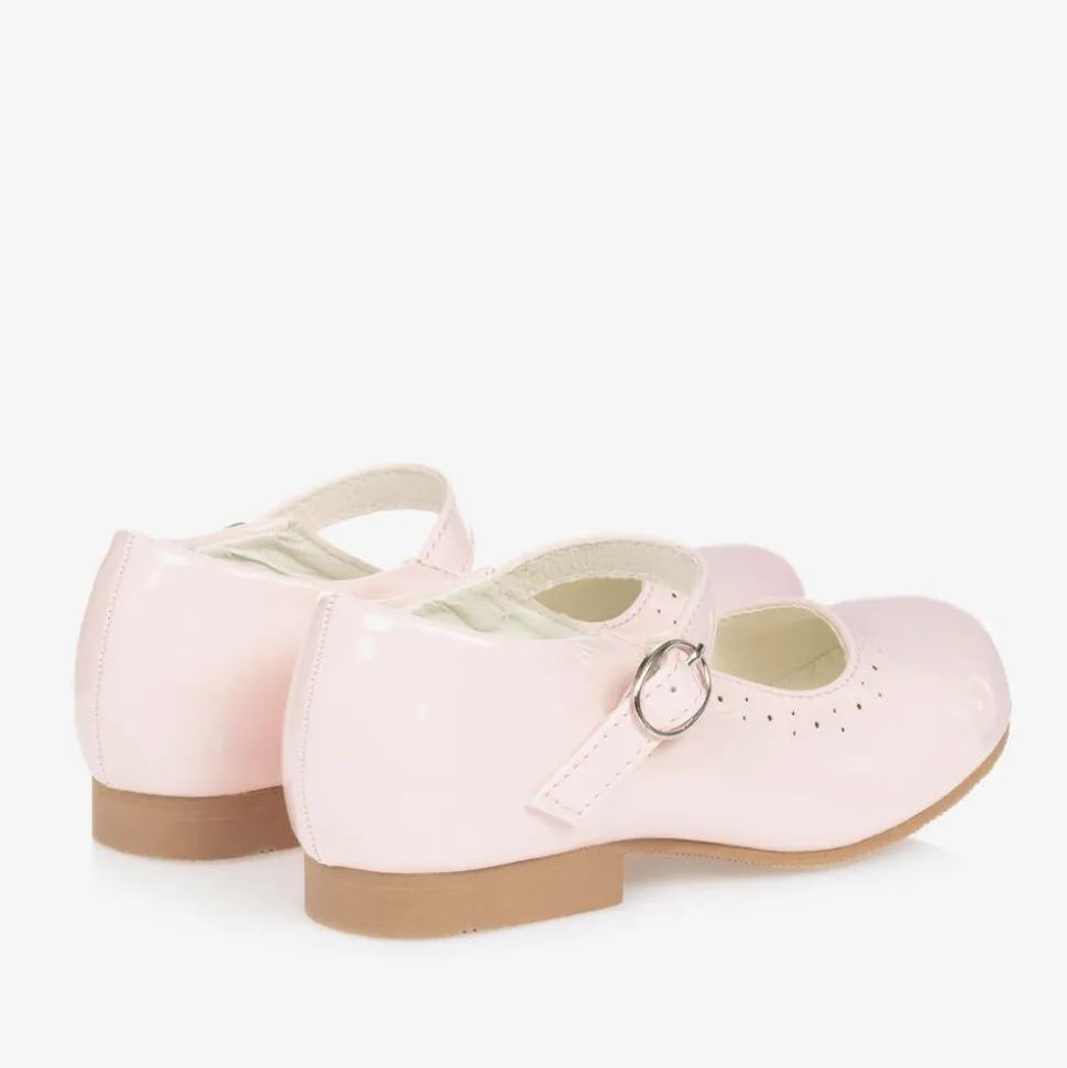 Girls Pink Faux Patent Leather Shoes