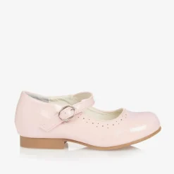 Girls Pink Faux Patent Leather Shoes