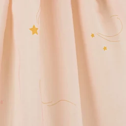 Girls Pink Festive Print Organza Dress