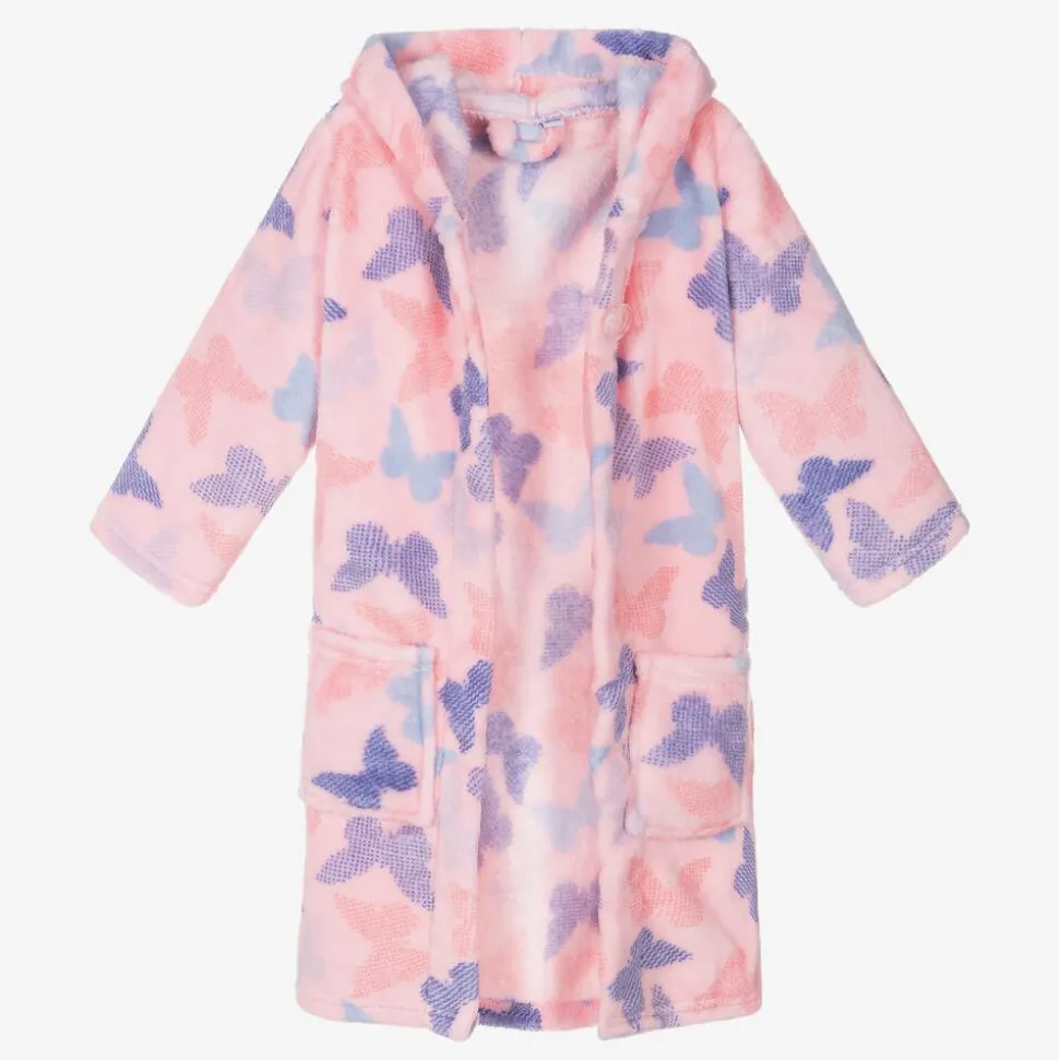 Girls Pink Fleece Dressing Gown
