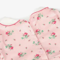 Girls Pink Floral Cotton Jersey Dress