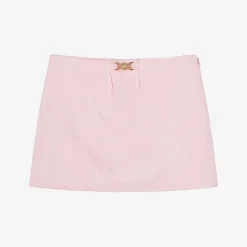 Girls Pink Floral Jacquard Skort