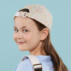 Girls Pink Floral Liberty Print Cap