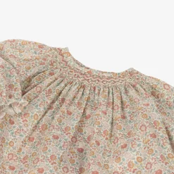 Girls Pink Floral Print Cotton Blouse