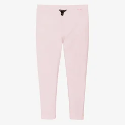 Girls Pink Floral Print Reversible Leggings