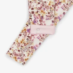 Girls Pink Floral Print Reversible Leggings