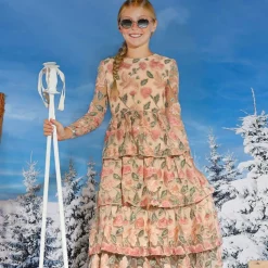 Girls Pink Floral Sequin Dress