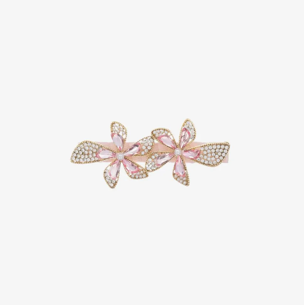 Girls Pink Flower Hair Clip (8cm)