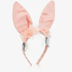 Girls Pink Gingham Bunny Ears