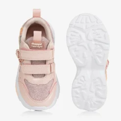 Girls Pink Glitter Light-Up Trainers