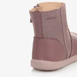 Girls Pink Glittery Leather Boots