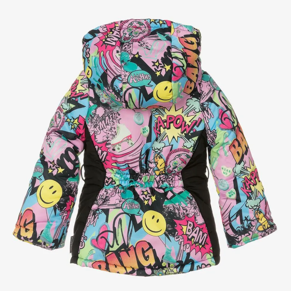 Girls Pink Graffiti Print Ski Jacket