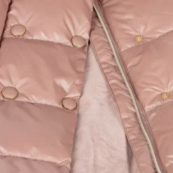 Girls Pink Hooded Puffer Coat