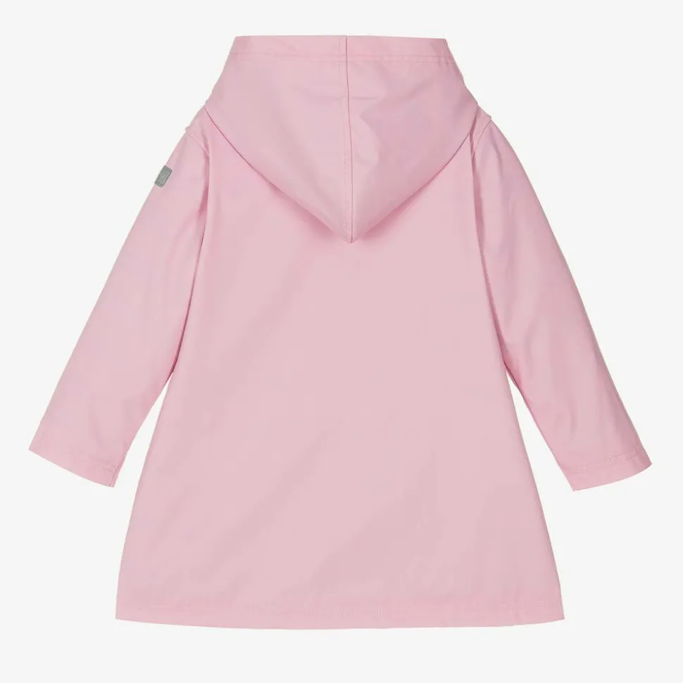 Girls Pink Hooded Raincoat