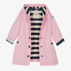 Girls Pink Hooded Raincoat