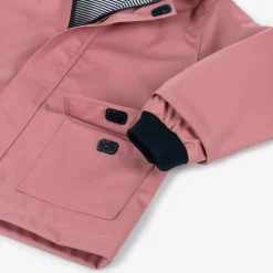 Girls Pink Hooded Raincoat
