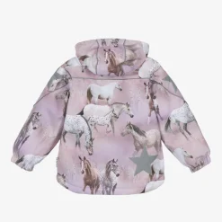 Girls Pink Horse Padded Ski Jacket