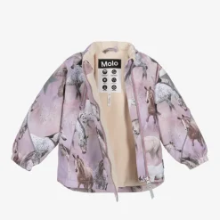 Girls Pink Horse Padded Ski Jacket