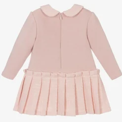 Girls Pink Jersey & Tweed Dress