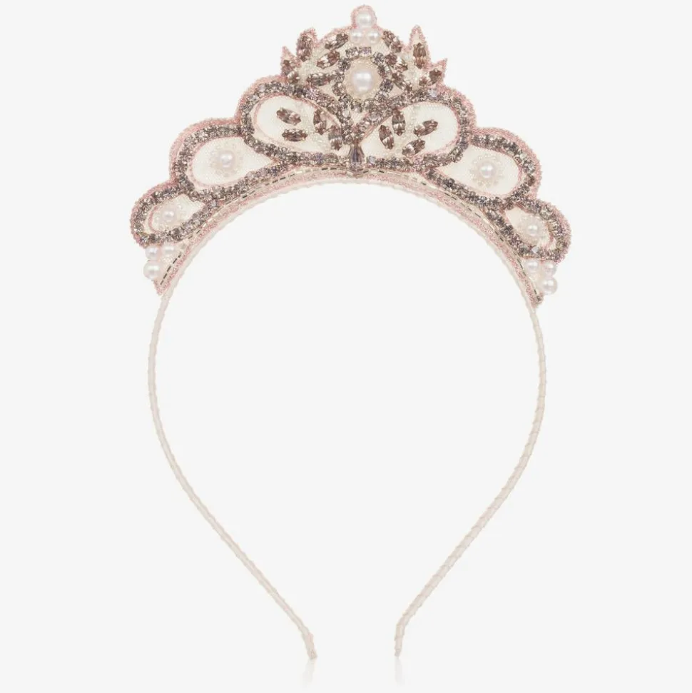 Girls Pink Jewelled Tiara Hairband