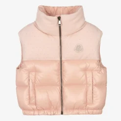 Girls Pink Knit & Down Padded Suzan Gilet