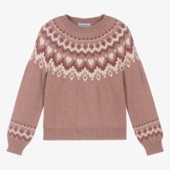 Girls Pink Knitted Jumper