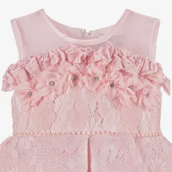 Girls Pink Lace & Tulle Dress