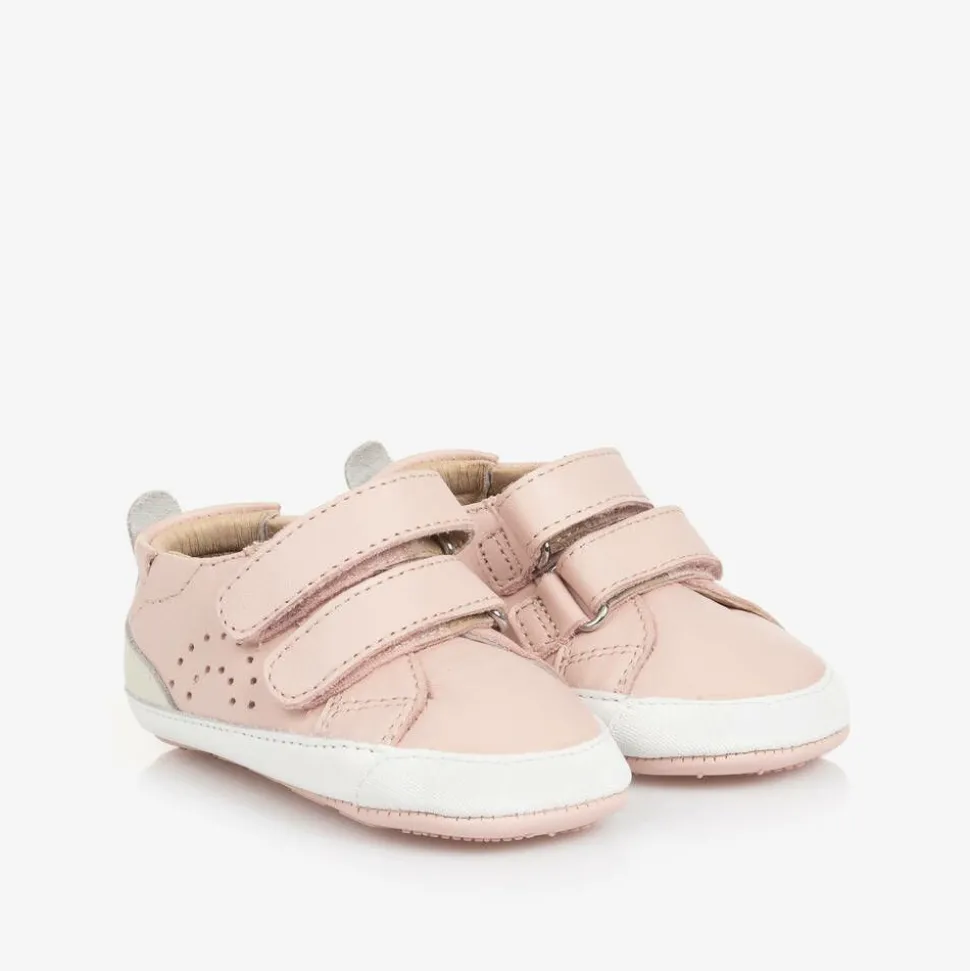 Girls Pink Leather First Walker Trainers