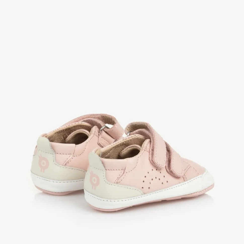 Girls Pink Leather First Walker Trainers