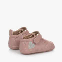 Girls Pink Leather First Walker Shoes