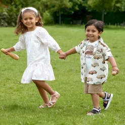 Girls Pink Leather Sandals