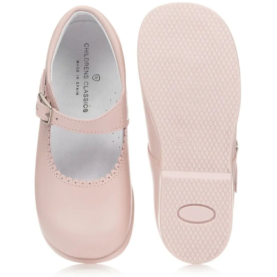 Girls Pink Leather Shoes