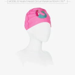 Girls Pink Mermaid Swimming Cap