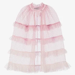 Girls Pink Ombré Tulle Cape