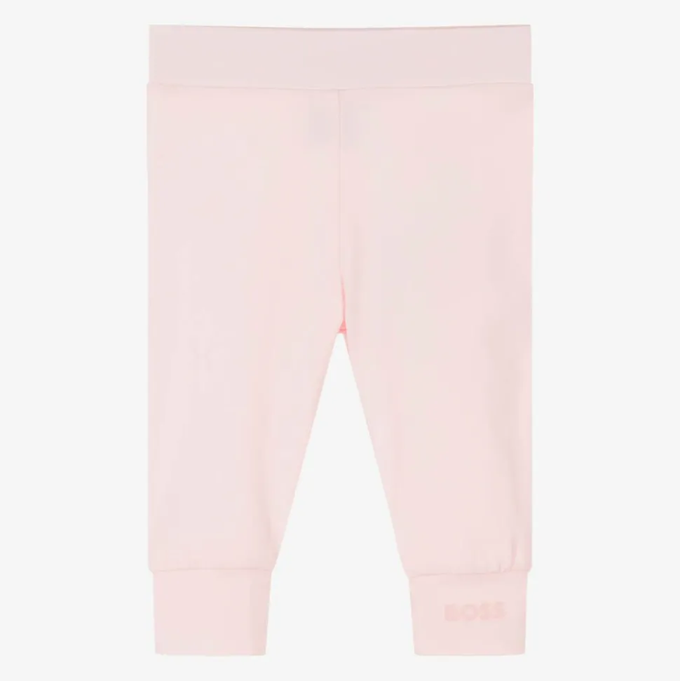 Girls Pink Organic Cotton Leggings
