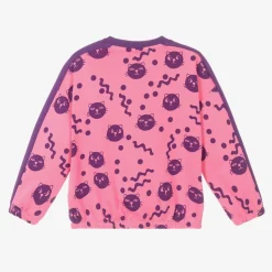 Girls Pink Organic Cotton Cats Sweatshirt