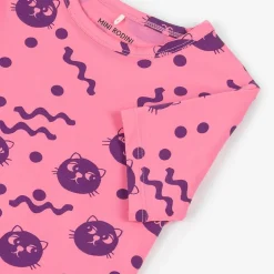 Girls Pink Organic Cotton Cats T-Shirt