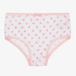 Girls Pink Organic Cotton Knickers (5 Pack)
