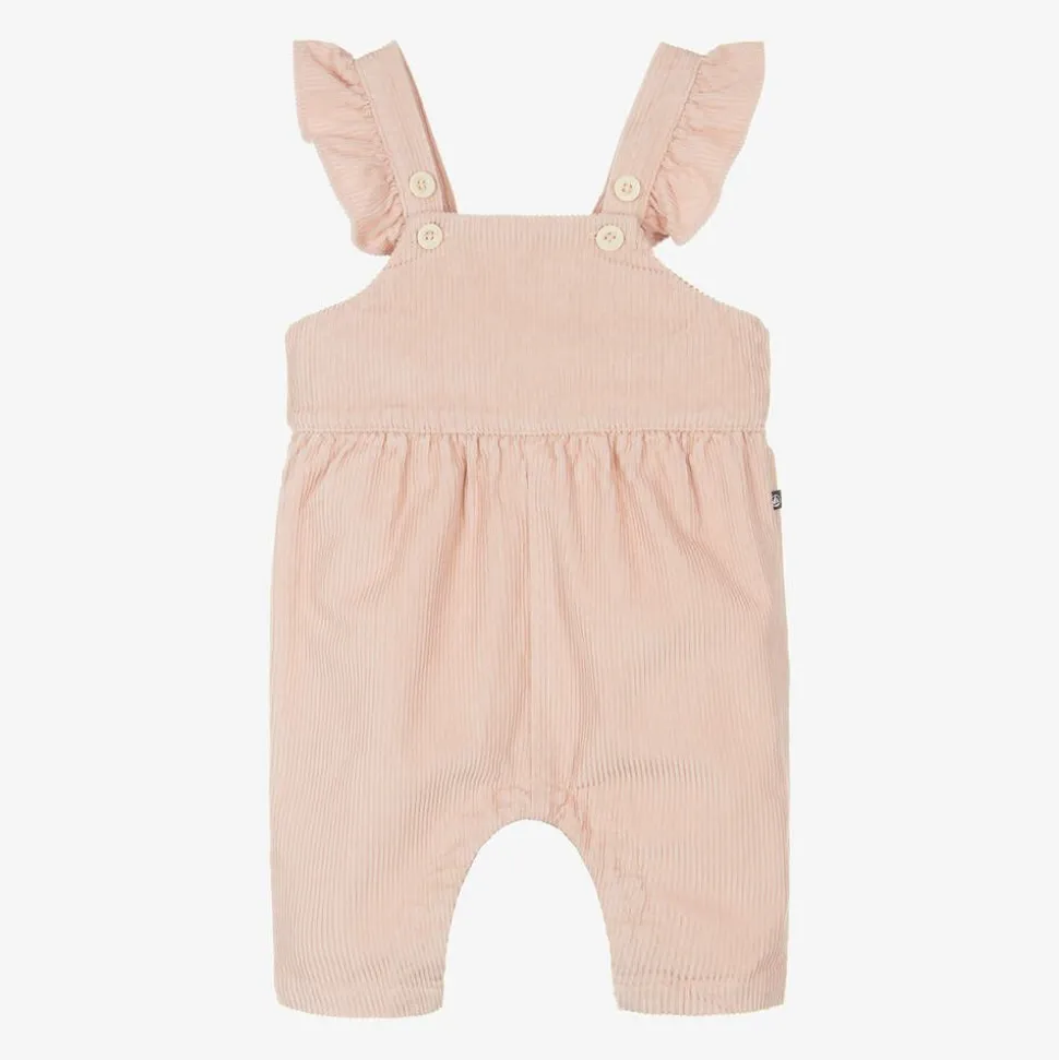 Girls Pink Organic Cotton Dungarees