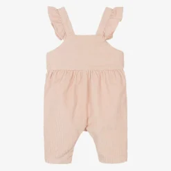 Girls Pink Organic Cotton Dungarees