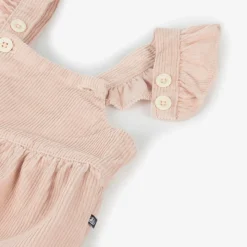 Girls Pink Organic Cotton Dungarees