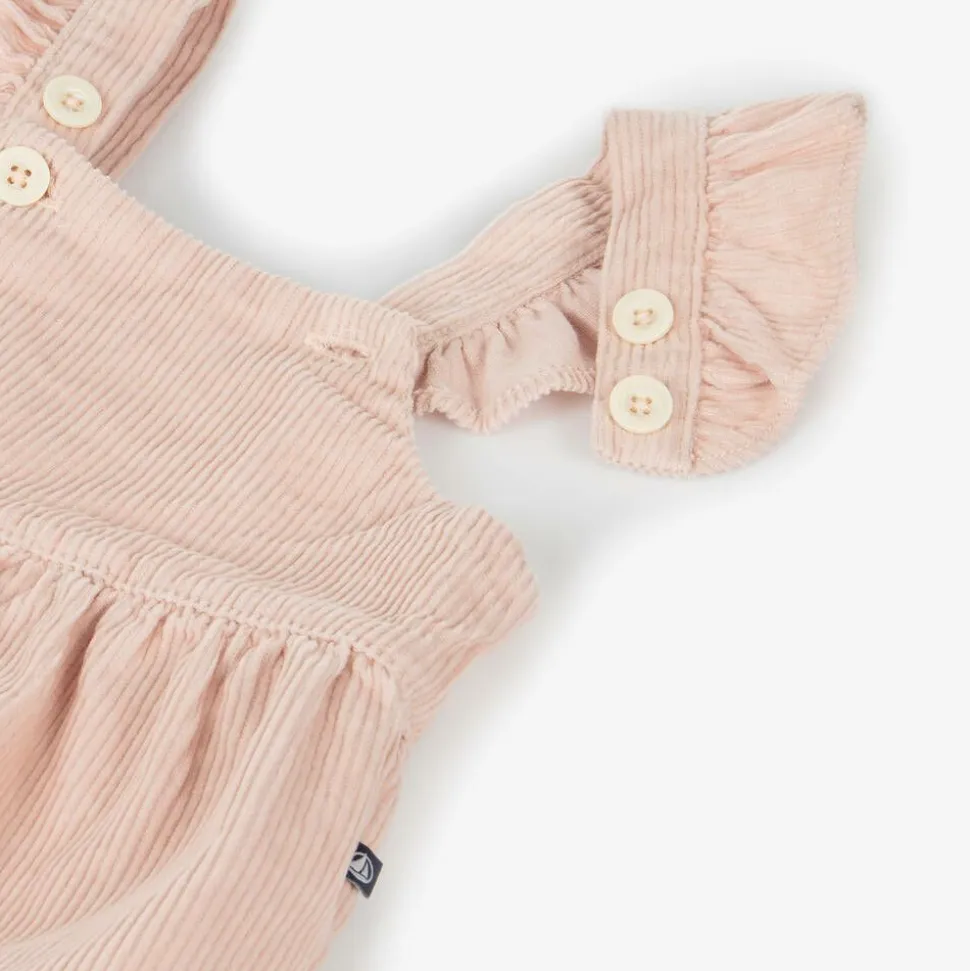 Girls Pink Organic Cotton Dungarees