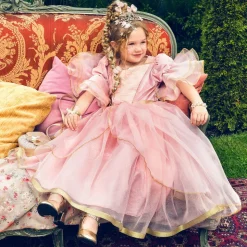 Girls Pink Organza Princess Dress Costume
